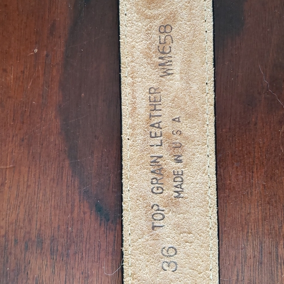 Tooled Western Leather Belt Size 36 - Picture 5 of 13